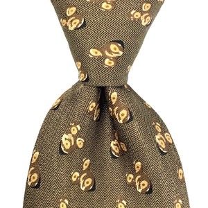 Walt Disney World Tie Silk Khaki Green Brown Men's Hand Made Mickey Head Necktie